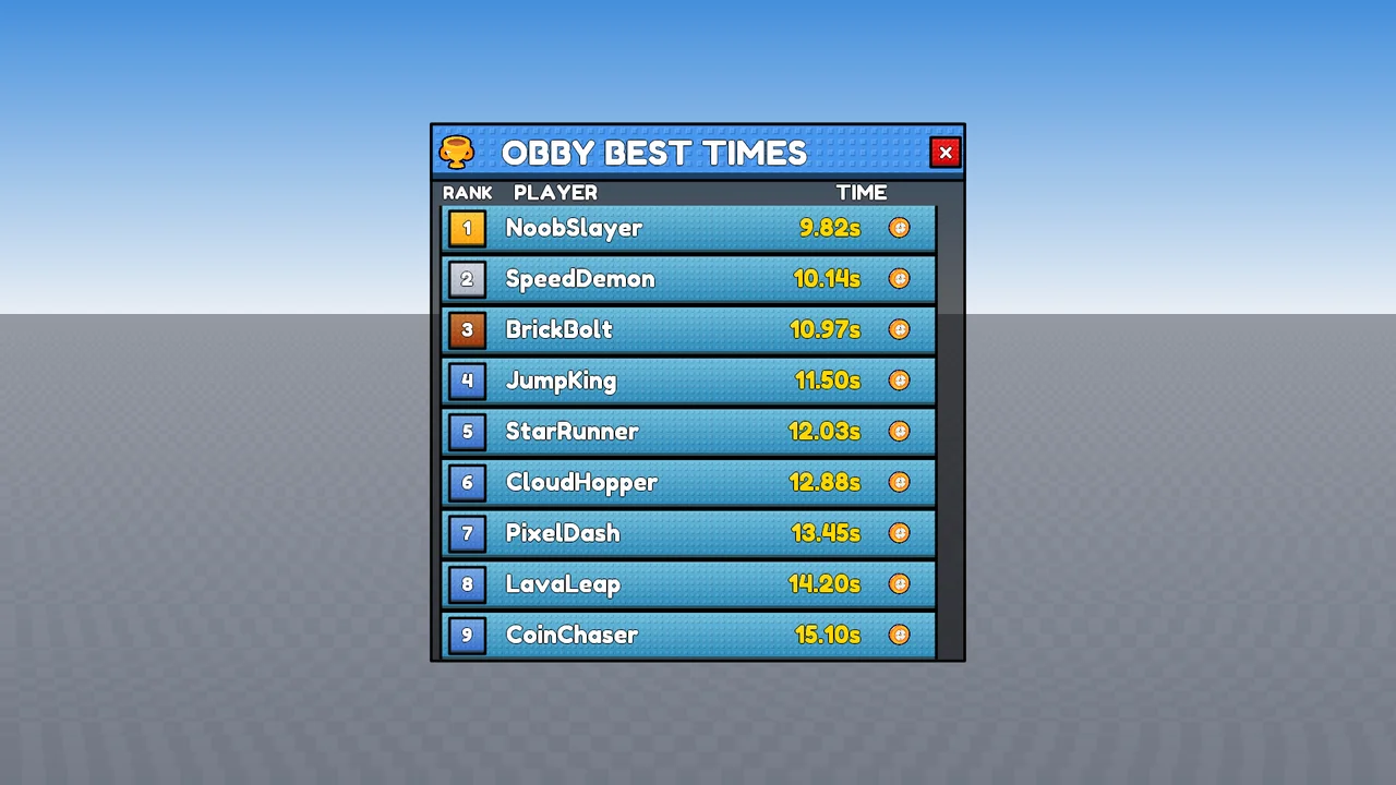 base hy3 on the obby best-times board prompt, sample 1