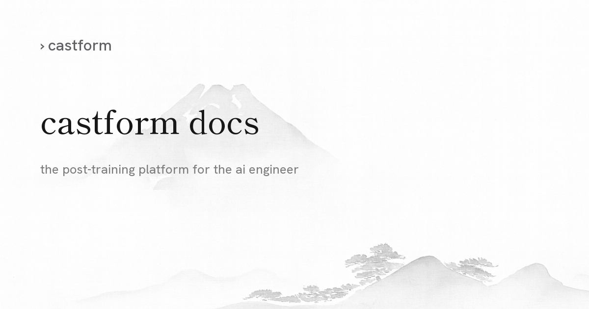 training overview | castform docs